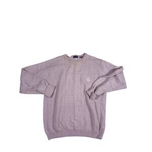 Vintage IZOD Crest Knit Sweater Mens Large Heavy Cotton Crewneck Preppy Classic